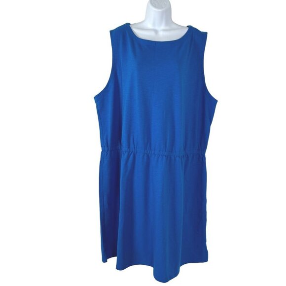 T By Talbots Dress‎ Womens 3X Blue Sleeveless Cotton Polyester NWT DR-1597 - Picture 1 of 9